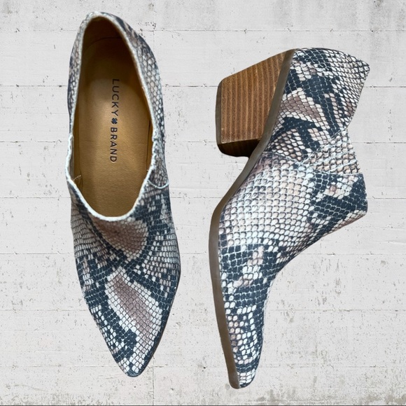 Lucky Brand Shoes - Lucky Brand Snakeskin Print Ankle Booties Size 9.5